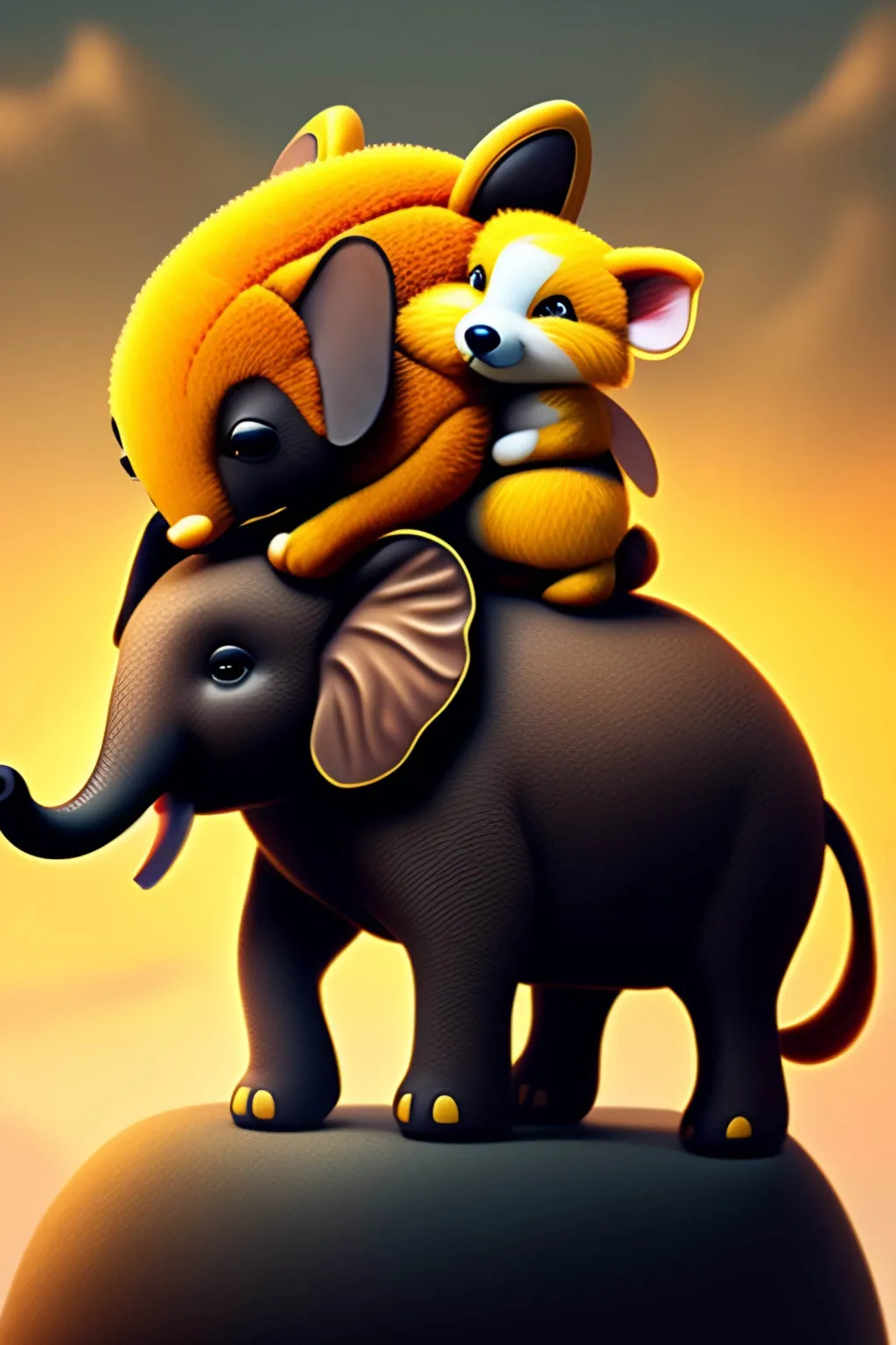 thumb for Cute Elephant And Fox Ai Generated Wallpaper