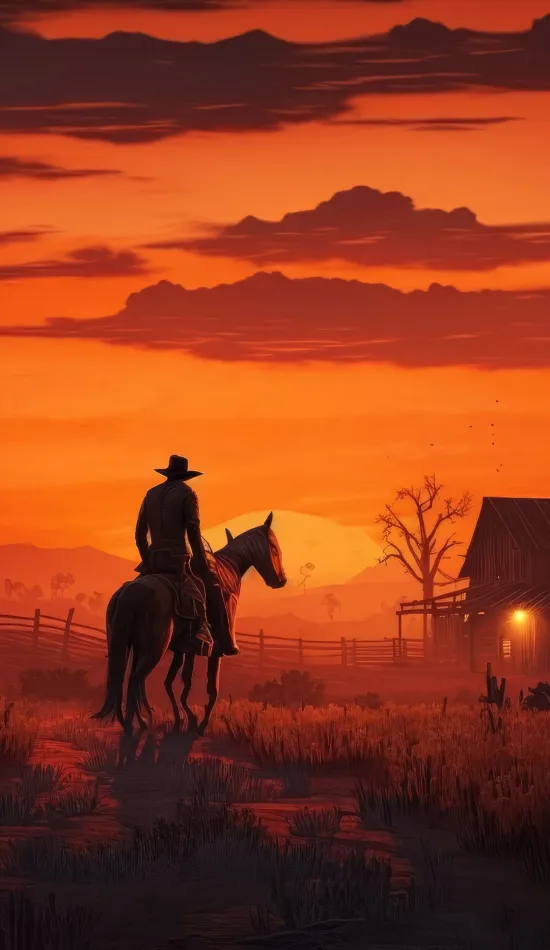 thumb for Arthur Morgan Sunset Ride Game Wallpaper