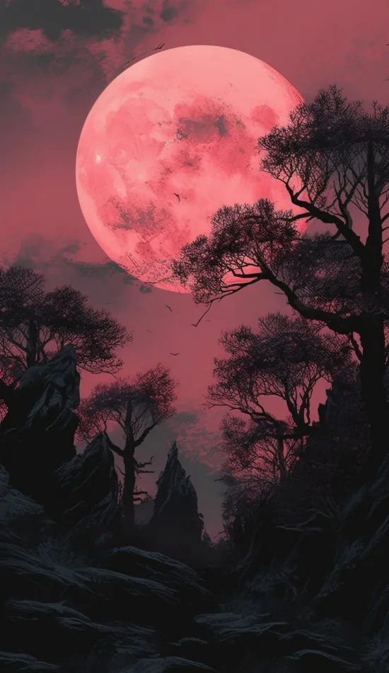 thumb for Moon Red Sky Wallpaper