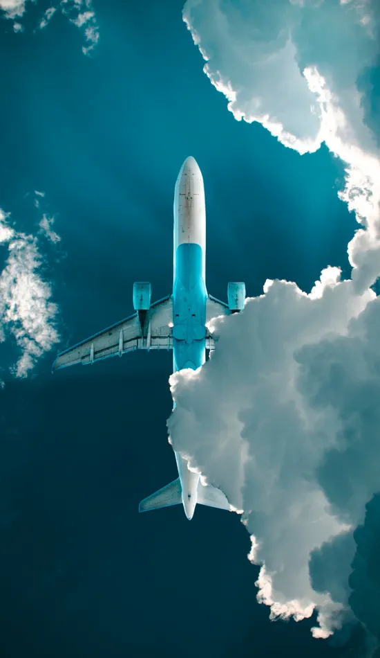 airplane clouds sky wallpaper