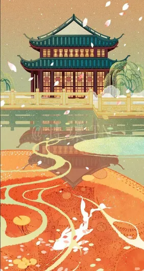 chinese style illustration wallpaper