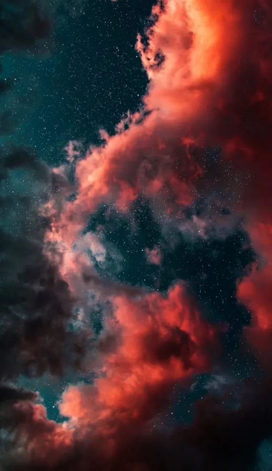 red cloud space wallpaper