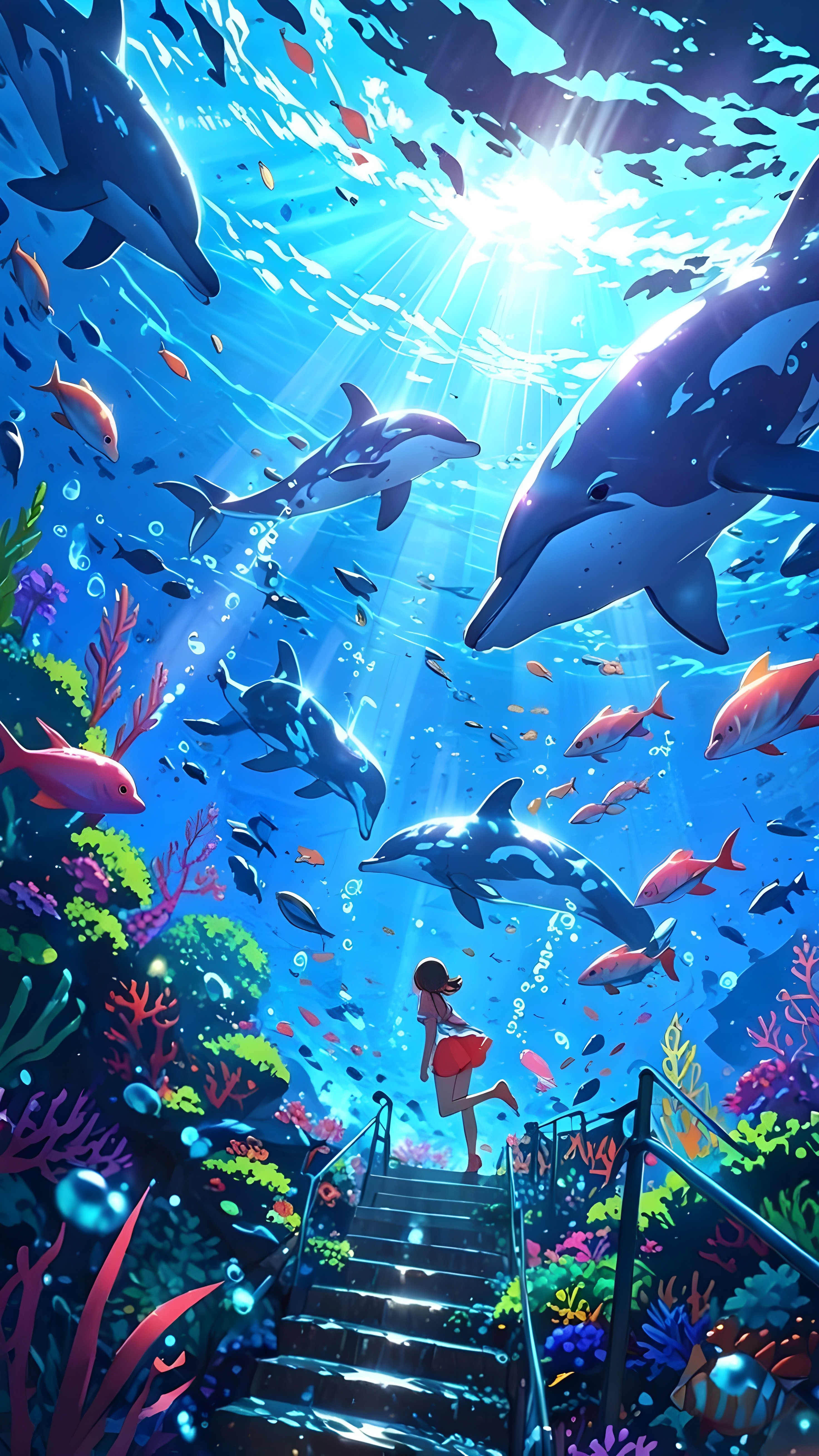 Aesthetic Ocean Aime Style Wallpaper