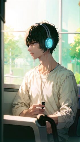 Anime Boy Headphone Music Wallpaper