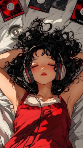 Anime Girl Chill Music Headphone Wallpaper