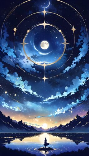 Anime Night Sky Fantasy Wallpaper