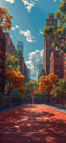 Anime Style Basketball Court Wallpaper