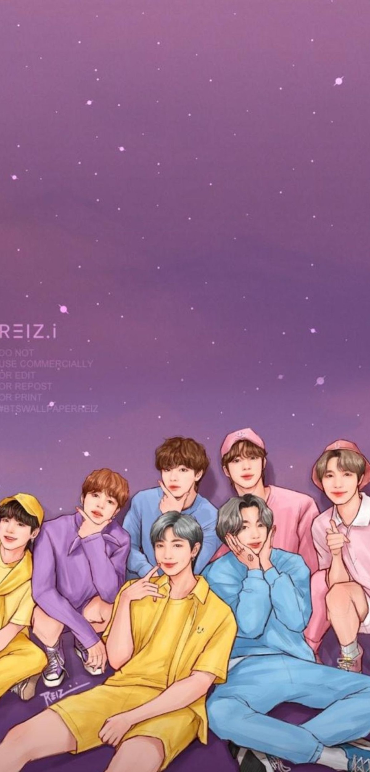 Bts Art Cartoon Wallpaper
