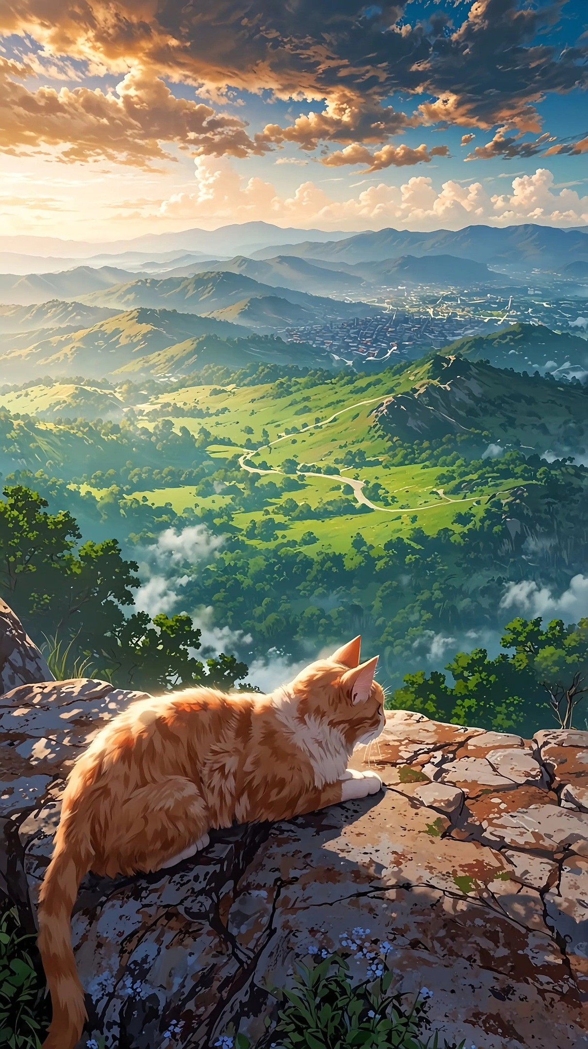 Cat Anime Style Wallpaper