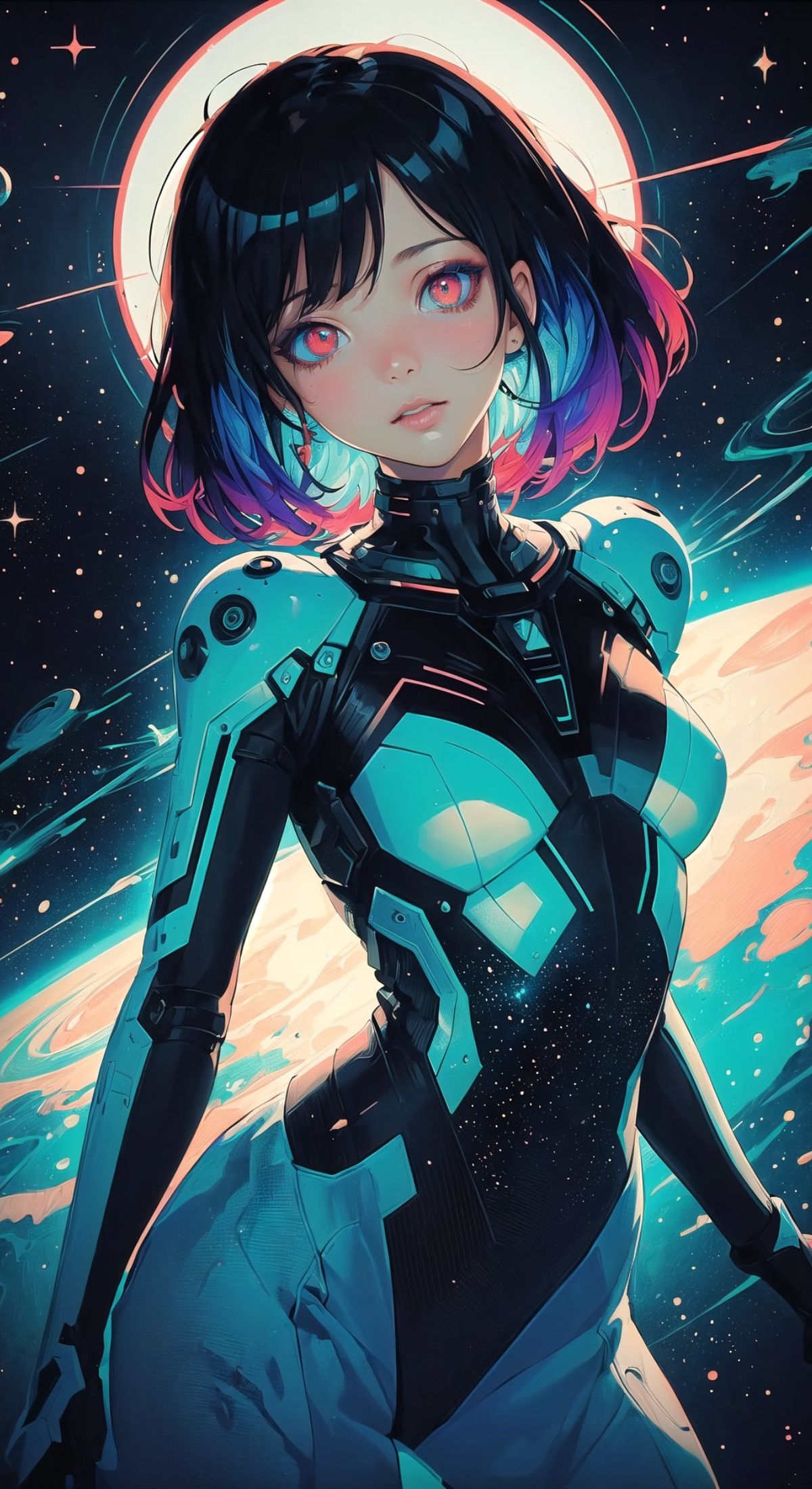 Cool Cute Anime Girl Sci FI Wallpaper