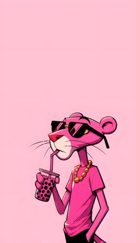 Cool Dope Panther Drinking Cola Wallpaper