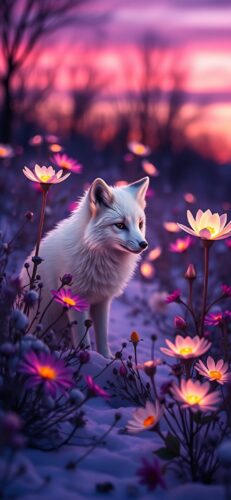 Cute White Fox Wallpaper