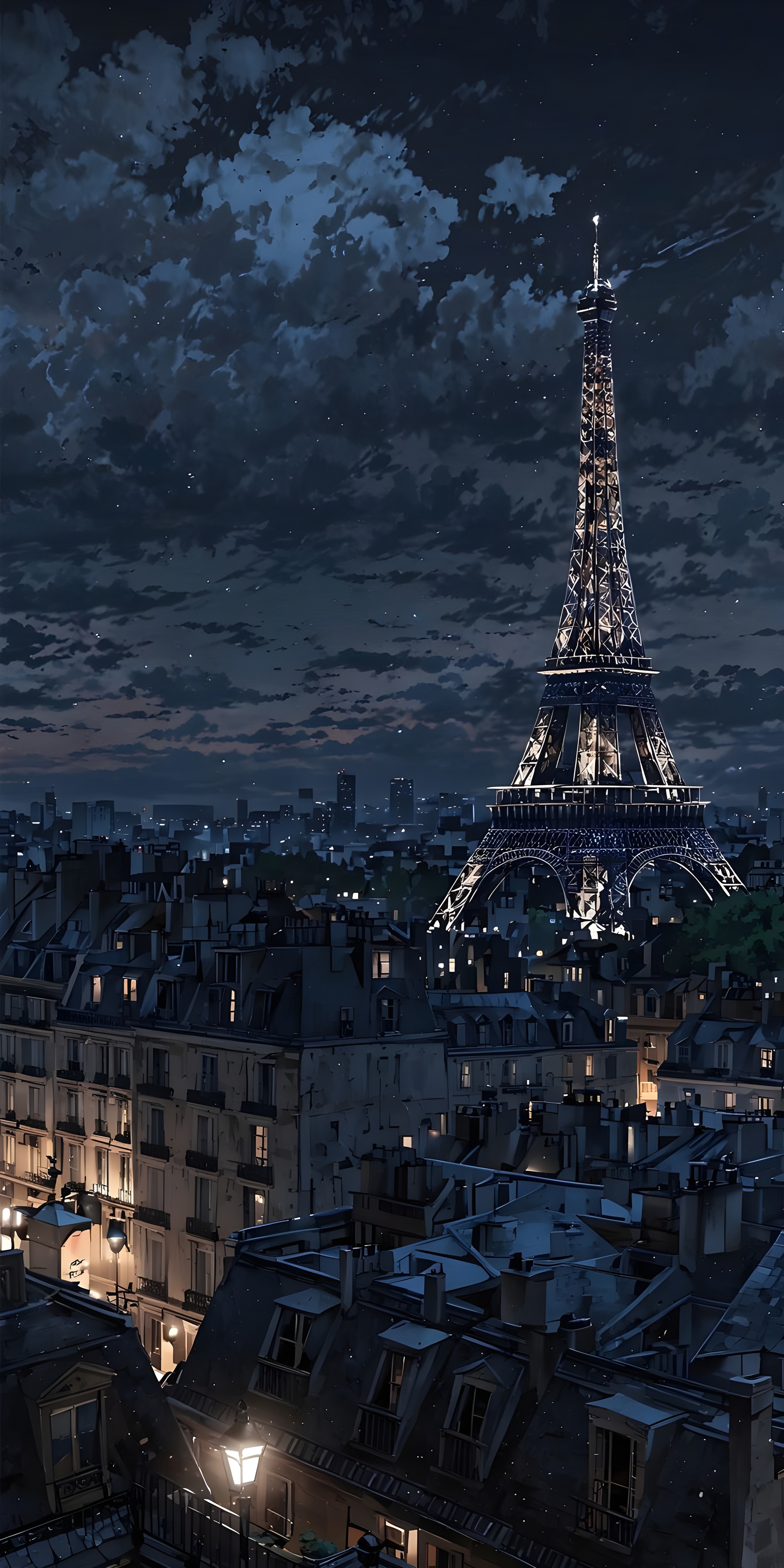 Eiffel Tower Anime Style Wallpaper