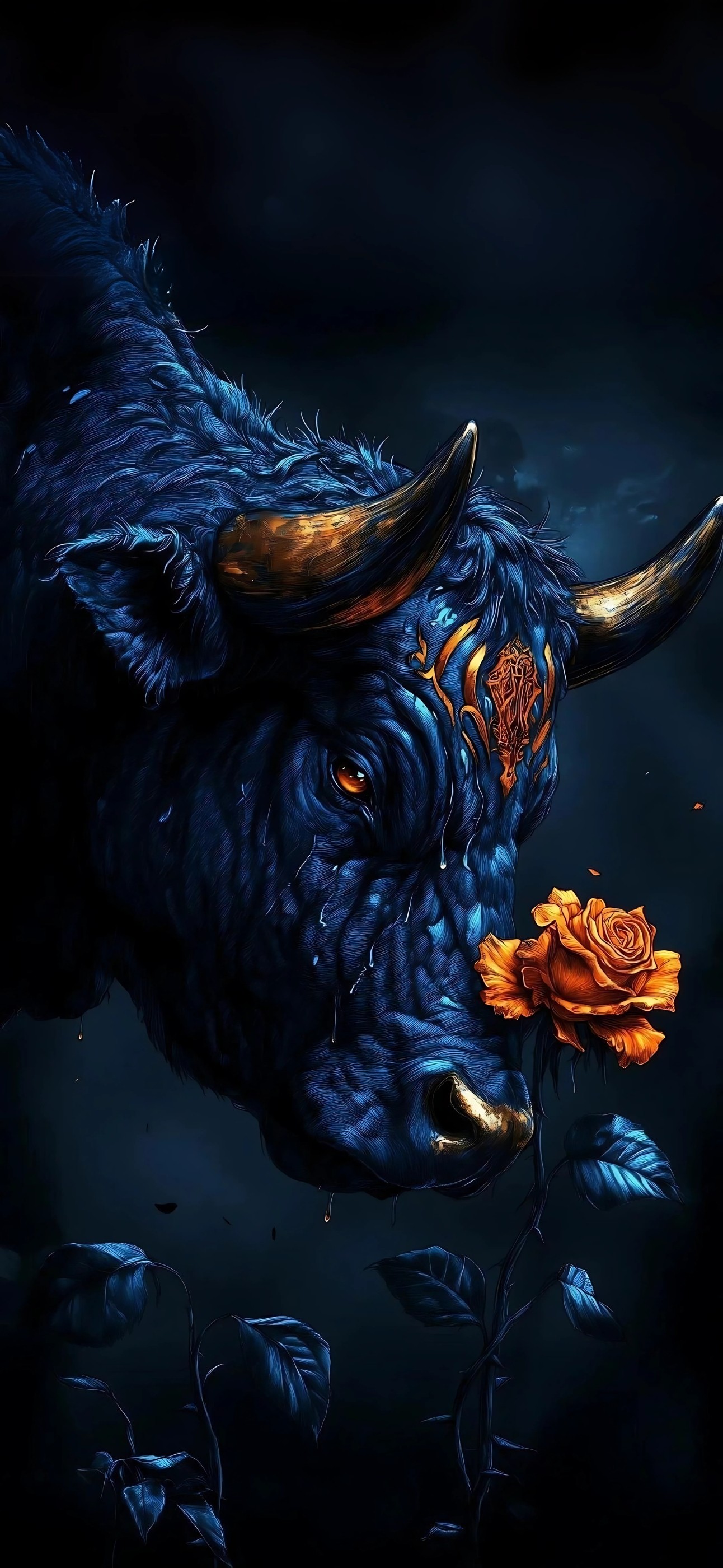 Golden Horns Bull Wallpaper