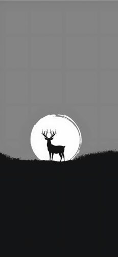 Minimal Black Deer Wallpaper