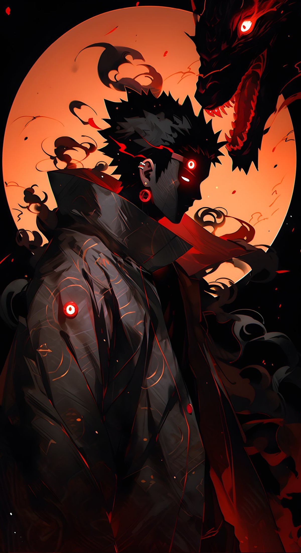 Naruto Minimalist Moon Dragon Wallpaper