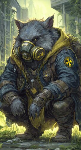 Nuclear Mask Wolf Sci Fi Wallpaper