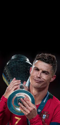 Ronaldo With Trophy Wallpaper