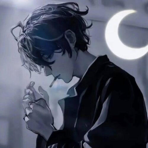 Sad Anime Boy Smoking Pfp